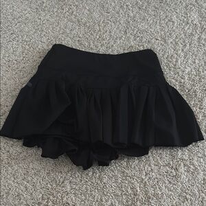 Black Ruffled Skorts with Flowy Design